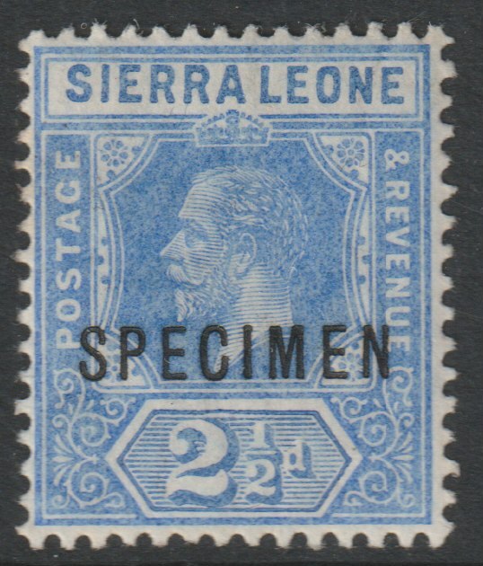 Sierra Leone 1912 KG5  Key Plate MCA 2.5d overprinted SPECIMEN with gum, only about 400 produced, SG116s, stamps on , stamps on  stamps on specimens
