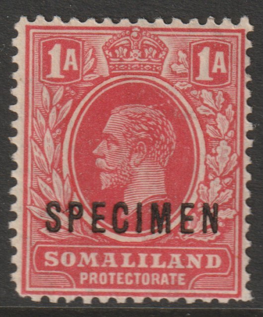 Somaliland 1921 KG5 Multiple script 1a overprinted SPECIMEN with gum and only about 400 produced SG74s, stamps on , stamps on  stamps on specimens