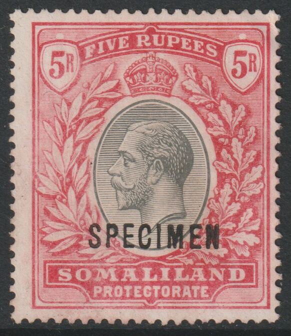 Somaliland 1921 KG5 Multiple script 5r overprinted SPECIMEN without gum and only about 400 produced SG85s, stamps on specimens