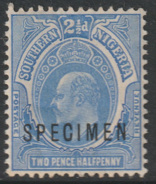Southern Nigeria 1907 KE7 MCA 2.5d overprinted SPECIMEN with gum and only about 400 produced SG 36s, stamps on , stamps on  stamps on specimens