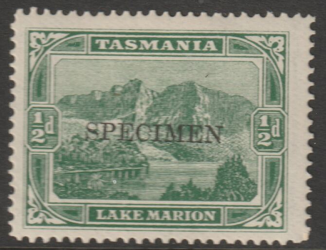 Tasmania 1899 Pictorial 1/2d overprinted SPECIMEN with gum and only about 750 produced SG 229s, stamps on , stamps on  stamps on specimens