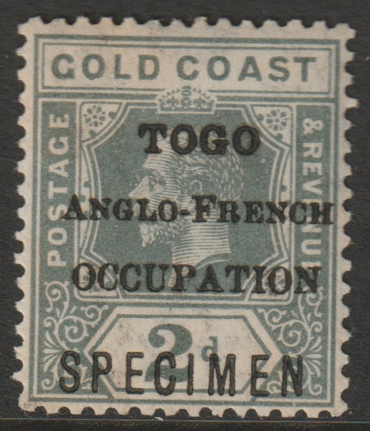 Togo 1916 KG5 - 2d overprinted SPECIMEN with gum and only about 400 produced SG H49s, stamps on , stamps on  stamps on specimens