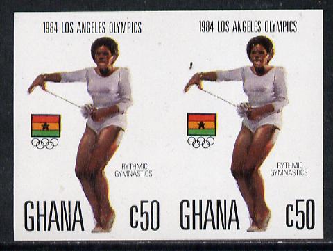 Ghana 1984 Gymnastics 50c imperf pair (ex Los Angeles Olympic Games set of 5) unmounted mint as SG 1108, stamps on , stamps on  stamps on gymnastics, stamps on  stamps on  gym , stamps on  stamps on gymnastics, stamps on  stamps on 