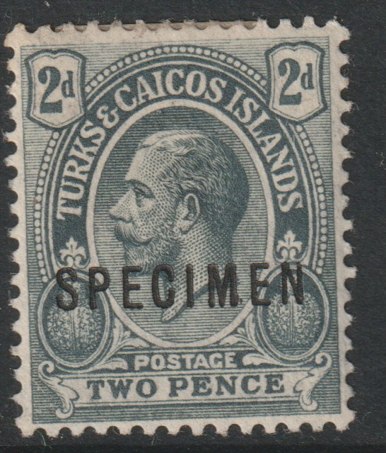 Turks & Caicos Is 1913 KG5 MCA 2d overprinted SPECIMEN  with gum and only about 400  produced SG 131s, stamps on , stamps on  stamps on 
