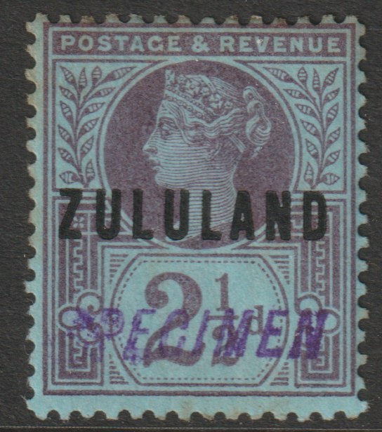 Zululand 1888 QV GB Jubilee 2.5d handstamped SPECIMEN  with gum and only 345  produced SG 4s, stamps on 