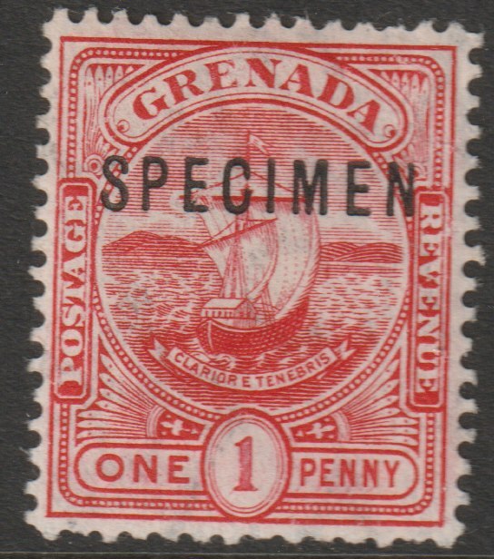 Grenada 1906 Badge of Colony 1d overprinted SPECIMEN  with gum and only about 750 produced SG 78s, stamps on 
