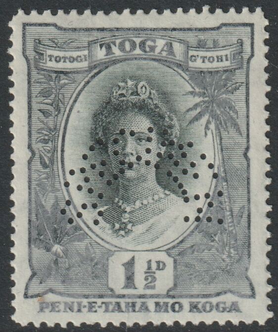 Tonga 1920-35 Pictorial 1.5d perforated SPECIMEN with gum, only about 400 produced, SG 56s, stamps on specimens