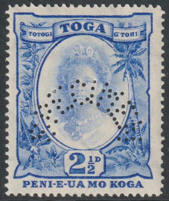 Tonga 1920-35 Pictorial 2.5d perforated SPECIMEN with gum, only about 400 produced, SG 59s, stamps on specimens