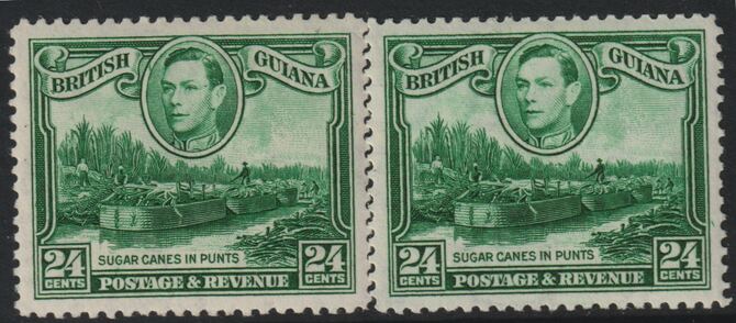 British Guiana 1938 KG6 Sugar Cane 24c blue-green uprighht watermark very fine mint SG 312, stamps on sugar