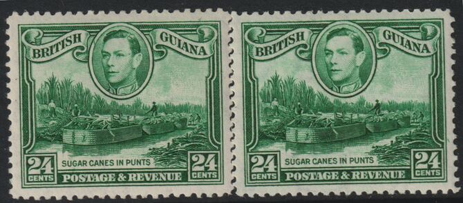 British Guiana 1938 KG6 Sugar Cane 24c blue-green uprighht watermark very fine mint SG 312, stamps on , stamps on  stamps on sugar