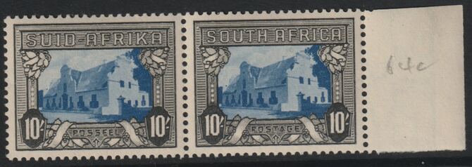 South Africa 1933 Groot Constantia 10s horiz bi-lingual pair fine unmounted mint SG 64c, stamps on 