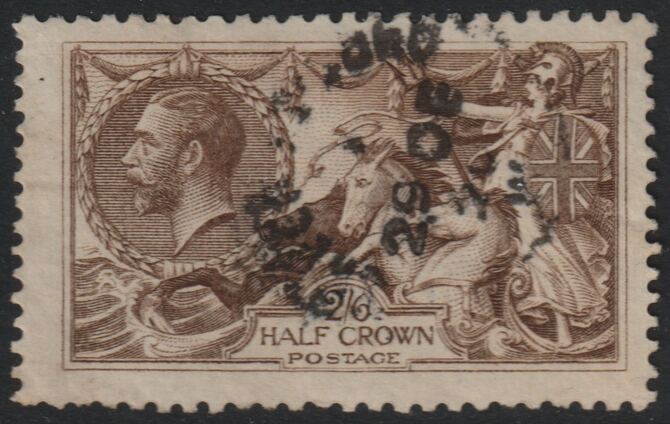 Great Britain 1918 Seahorse 2s6d by Bradbury Wilkinson centred to NE  good used, stamps on , stamps on  kg5 , stamps on 