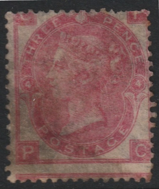 Great Britain 1865 QV 3d rose large corner letters plate 4 regummed, SG 92cat Â£2,500 as mint, stamps on , stamps on  stamps on , stamps on  stamps on  qv , stamps on  stamps on 