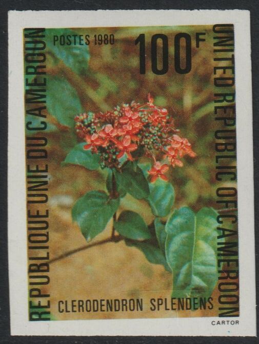 Cameroun 1980 Flowers 100f Clerodendron imperf from limited printing unmounted mint as SG 885, stamps on , stamps on  stamps on flowers