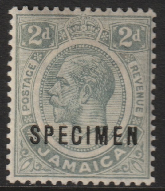 Jamaica 1912 KG5 2d overprinted SPECIMEN with ME Flaws (position 44) with gum, stamps on specimens