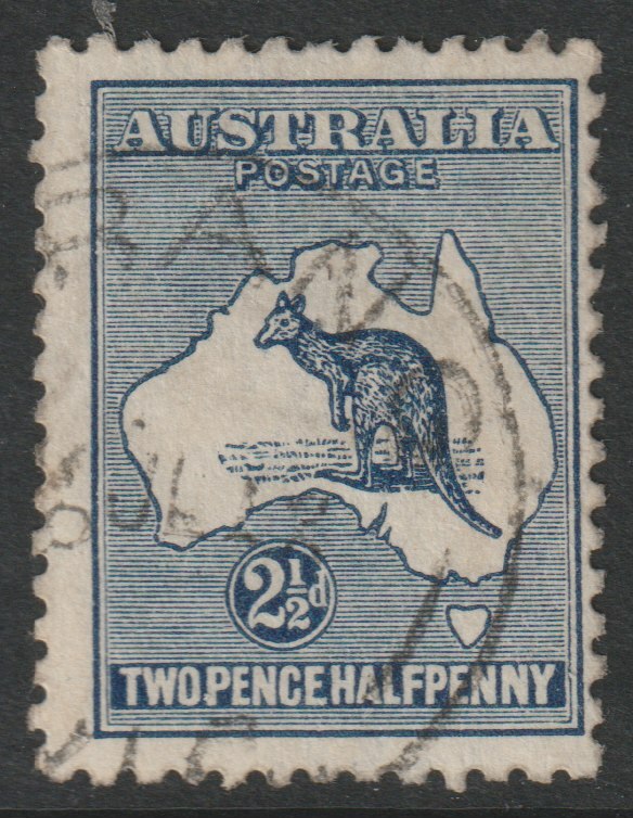 Australia 1913 Roo 2.5d  indigo good used, SG4, stamps on kangaroos, stamps on maps