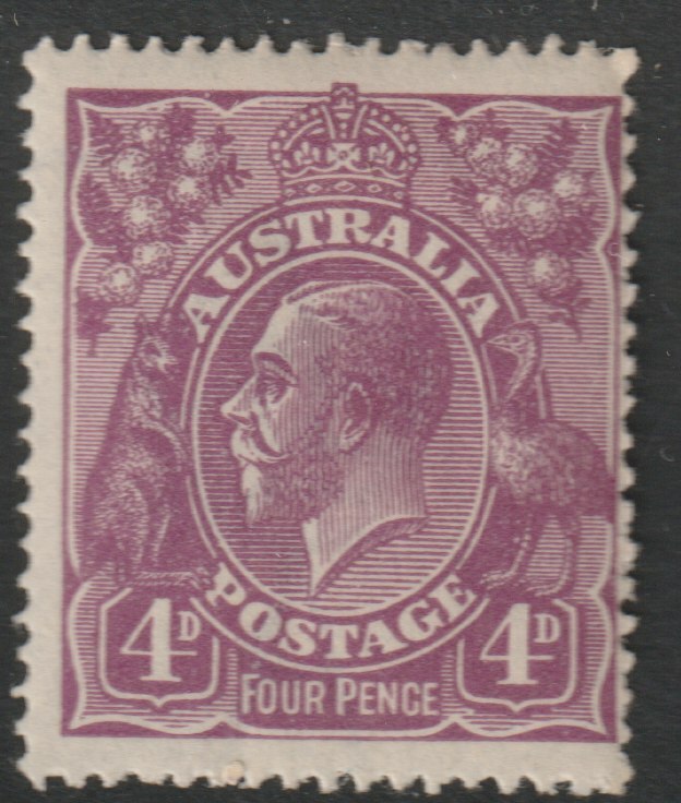 Australia 1918 KG5 4d violet mounted mint, SG64, stamps on , stamps on  kg5 , stamps on 