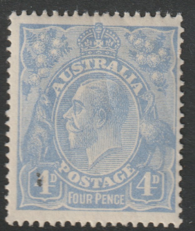 Australia 1918 KG5 4.5d pale milky blue mounted min centred rightt, SG65b, stamps on , stamps on  kg5 , stamps on 
