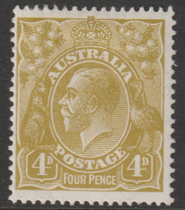 Australia 1926 KG5 4d yellow-olive mounted mint SG91, stamps on , stamps on  kg5 , stamps on 