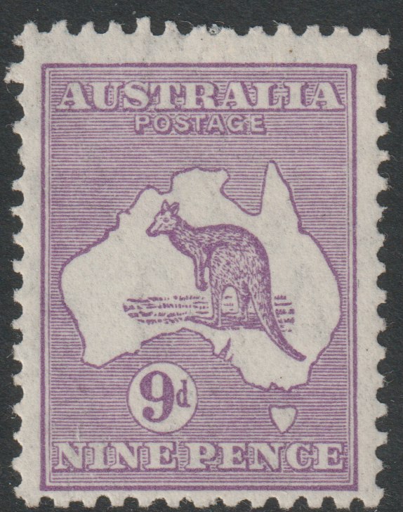 Australia 1929 Roo 9d violet die IIB mounted mint, SG108, stamps on kangaroos, stamps on maps