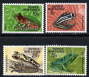 Papua New Guinea 1968 Fauna Conservation (Frogs) set of 4 unmounted mint, SG 129-32, stamps on , stamps on  stamps on animals, stamps on  stamps on amphibians, stamps on  stamps on frogs