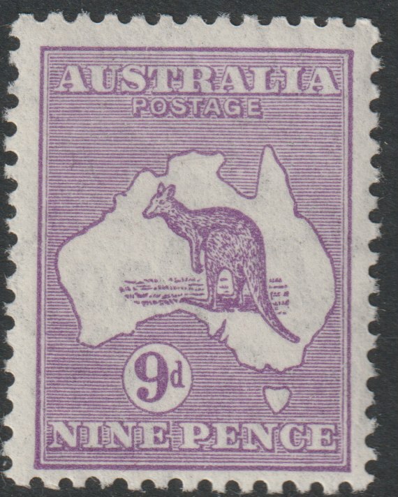 Australia 1931 Roo 9d violet die IIB mounted mint, SG132, stamps on , stamps on  stamps on kangaroos, stamps on  stamps on maps