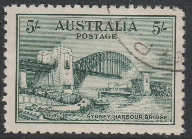 Australia 1932 Sydney Harbour Bridge 5s fine used with light corner cds cancel SG143, stamps on , stamps on  stamps on bridges