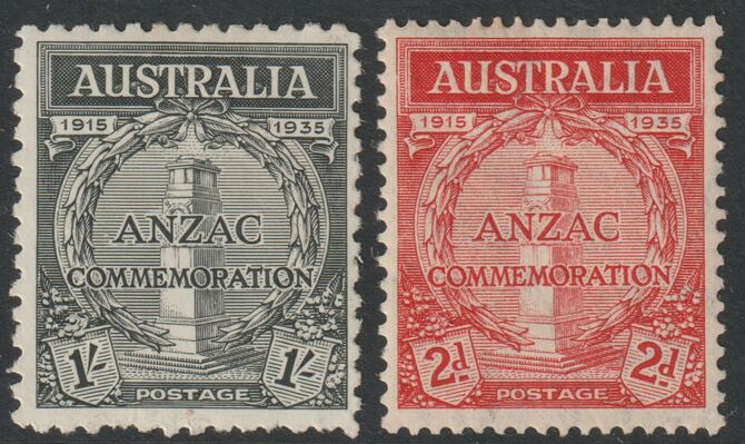 Australia 1935 20th Anniv of Gallipoli Landing perf set of 2 mounted mint SG154-55, stamps on , stamps on  stamps on , stamps on  stamps on  ww2 , stamps on  stamps on 