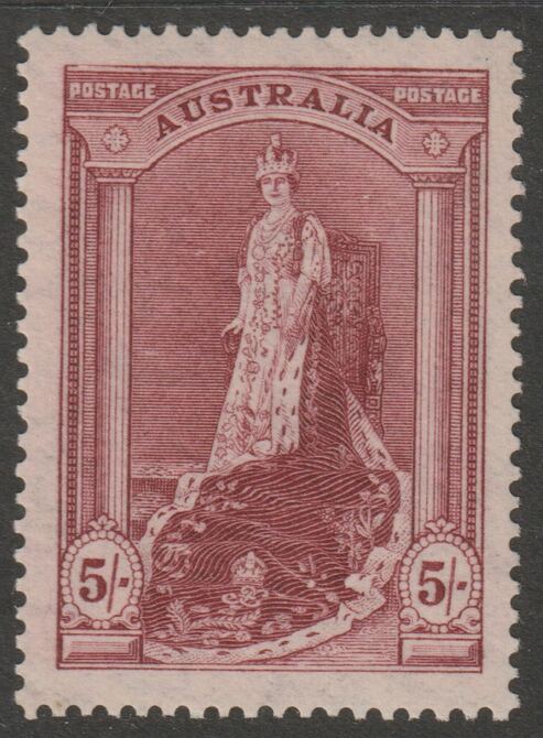 Australia 1937 Robes - Queen Elizabeth 5s unmounted mint SG176, stamps on royalty
