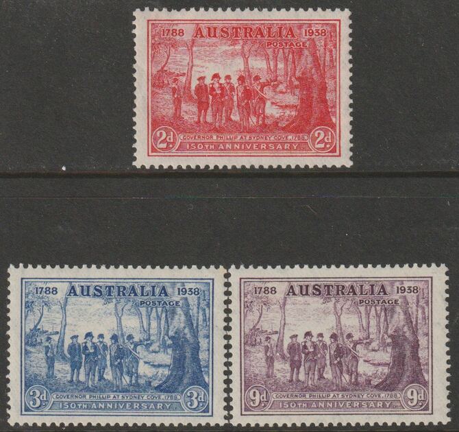 Australia 1937 150th Anniv of New South Wales perf set of 3 unmounted mint SG193-5, stamps on xxx