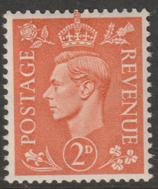 Great Britain 1941-42 KG6 2d pale orange with watermark sideways unmounted mint SG 488a, stamps on , stamps on  stamps on , stamps on  stamps on  kg6 , stamps on  stamps on 
