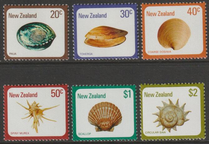 New Zealand 1975-81 Sea Shells set of 6 unmounted mint SG1099-1104, stamps on marine life, stamps on shells