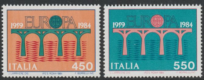 Italy 1984 Europa perf set of 2 unmounted mint SG 1840-41, stamps on , stamps on  stamps on europa, stamps on  stamps on bridges