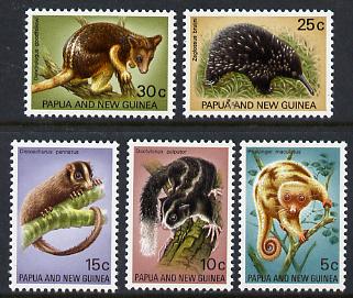 Papua New Guinea 1971 Fauna Conservation (Phalanger, Possums, Kangaroo) set of 5 unmounted mint, SG 195-99, stamps on , stamps on  stamps on animals, stamps on mammals, stamps on possum