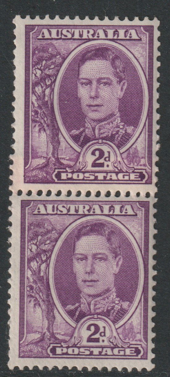 Australia 1937-49 KG6 bright purple 2d coil pair unmounted mint SG185a, stamps on , stamps on  stamps on royalty, stamps on  stamps on  kg6 , stamps on  stamps on 