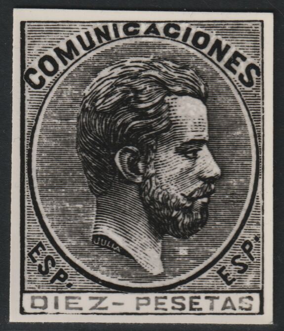 Spain 1872 Regency 10p twice stamp-size Photographic print from Sperati's own negative with BPA handstamp on back, superb reference, stamps on , stamps on  stamps on sperati, stamps on  stamps on forgery, stamps on  stamps on royalty