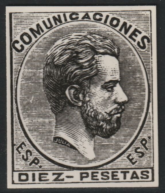 Spain 1872 Regency 10p twice stamp-size Photographic print from Speratis own negative with BPA handstamp on back, superb reference, stamps on sperati, stamps on forgery, stamps on royalty