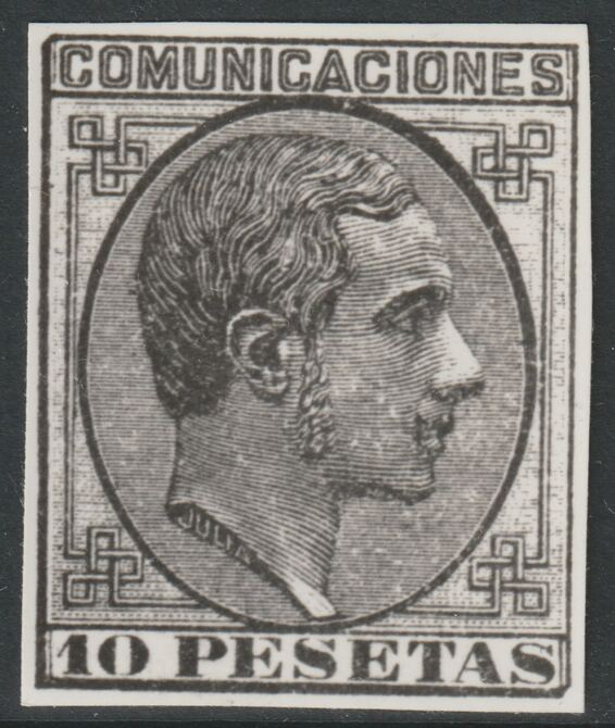 Spain 1878 King Alfonso 10p twice stamp-size Photographic print from Sperati's own negative without handstamp on back, superb reference, stamps on , stamps on  stamps on sperati, stamps on  stamps on forgery, stamps on  stamps on royalty