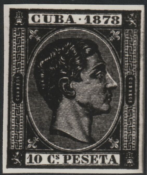 Cuba 1878 King Alfonso 10c twice stamp-size Photographic print from Sperati's own negative without handstamp on back, superb reference, stamps on , stamps on  stamps on sperati, stamps on  stamps on forgery, stamps on  stamps on royalty