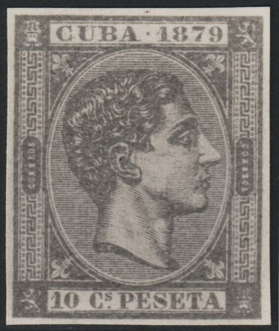 Cuba 1879 King Alfonso 10c twice stamp-size Photographic print from Speratis own negative without handstamp on back, superb reference, stamps on sperati, stamps on forgery, stamps on royalty