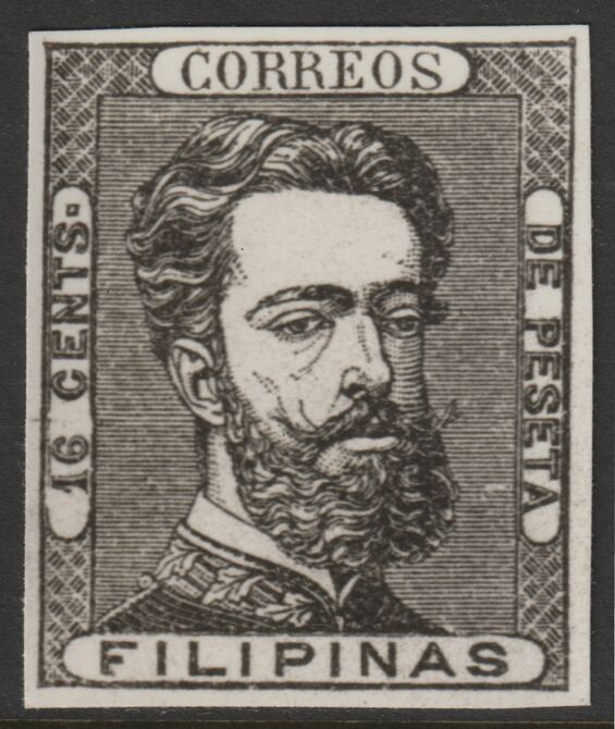 Philippines 1872 King Amadeo 16c twice stamp-size Photographic print from Speratis own negative without handstamp on back, superb reference, stamps on sperati, stamps on forgery, stamps on royalty