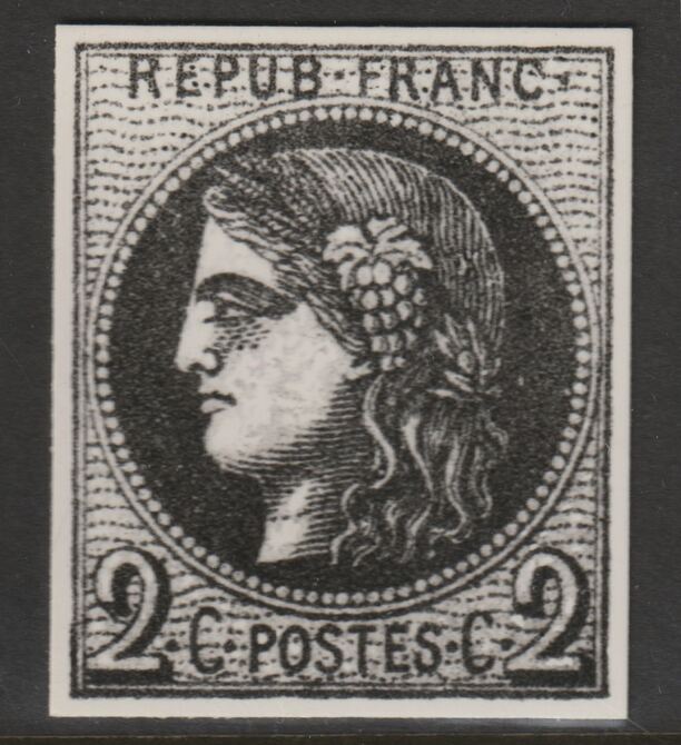 France 1870 Ceres 2c twice stamp-size Photographic print from Speratis own negative with BPA handstamp on back, superb reference, stamps on sperati, stamps on forgery, stamps on 