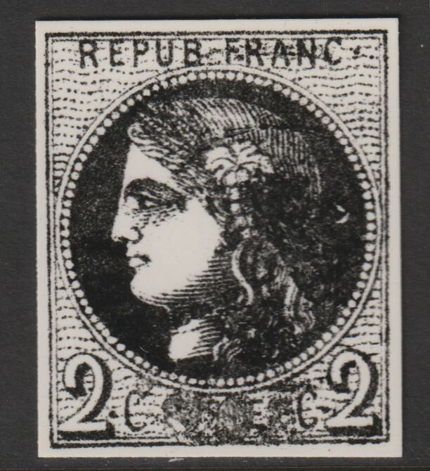 France 1870 Ceres 2c twice stamp-size Photographic print from Sperati's own negative with BPA handstamp on back, superb reference, stamps on , stamps on  stamps on sperati, stamps on  stamps on forgery, stamps on  stamps on 