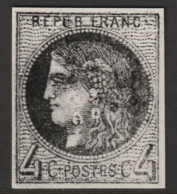 France 1870 Ceres 4c twice stamp-size Photographic print from Sperati's own negative with BPA handstamp on back, superb reference, stamps on , stamps on  stamps on sperati, stamps on  stamps on forgery, stamps on  stamps on 