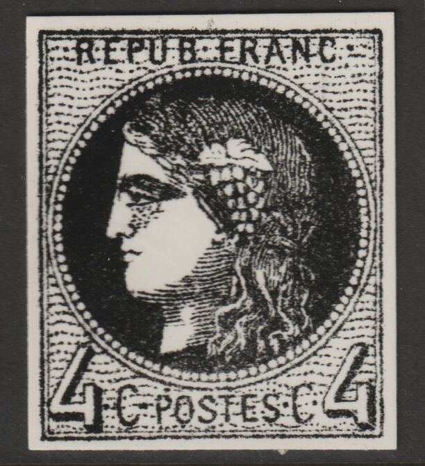 France 1870 Ceres 4c twice stamp-size Photographic print from Sperati's own negative with BPA handstamp on back, superb reference, stamps on , stamps on  stamps on sperati, stamps on  stamps on forgery, stamps on  stamps on 