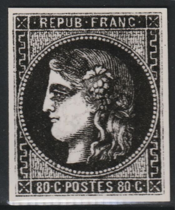 France 1870 Ceres 80c twice stamp-size Photographic print from Sperati's own negative with BPA handstamp on back, superb reference, stamps on , stamps on  stamps on sperati, stamps on  stamps on forgery, stamps on  stamps on 