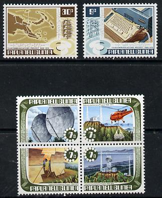 Papua New Guinea 1973 Telecommunications Project set of 6 unmounted mint, SG 231-36, stamps on , stamps on  stamps on communications   maps   helicopter