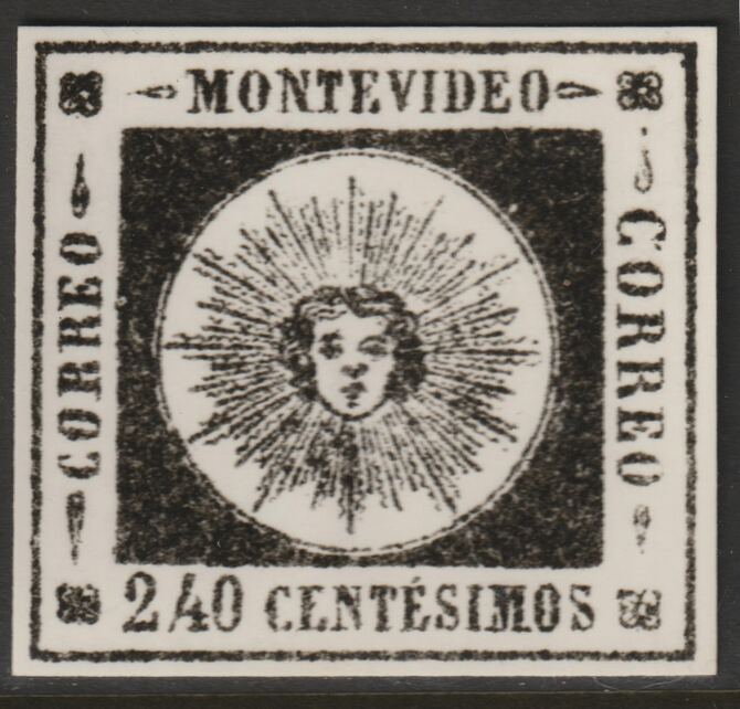 Uruguay 1859 Montevideo 240c twice stamp-size Photographic print from Sperati's own negative with BPA handstamp on back, superb reference, stamps on , stamps on  stamps on sperati, stamps on  stamps on forgery, stamps on  stamps on 