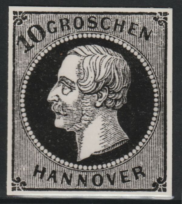Germany - Hanover 1859 King George 10g twice stamp-size Photographic print from Speratis own negative with BPA handstamp on back, superb reference, stamps on sperati, stamps on forgery, stamps on 