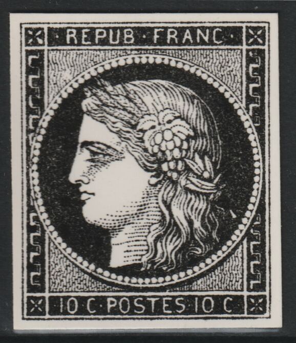 France 1849 Ceres 10c twice stamp-size Photographic print from Sperati's own negative with BPA handstamp on back, superb reference, stamps on , stamps on  stamps on sperati, stamps on  stamps on forgery, stamps on  stamps on 